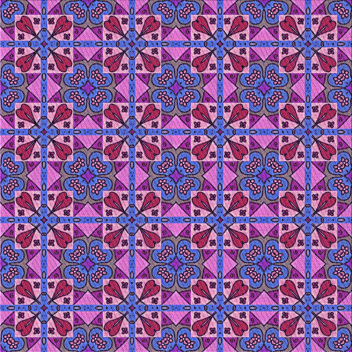 Round Patterned Dark Magenta Purple Rug, pat3201pur