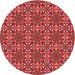 Square Patterned Red Rug, pat3201rd