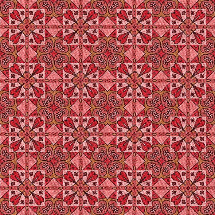 Round Patterned Red Rug, pat3201rd