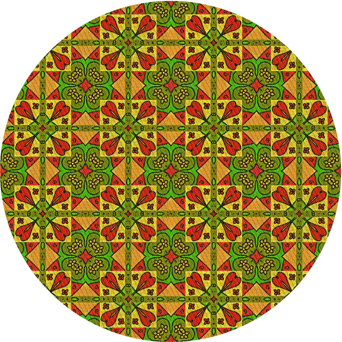 Square Patterned Pistachio Green Rug, pat3201yw