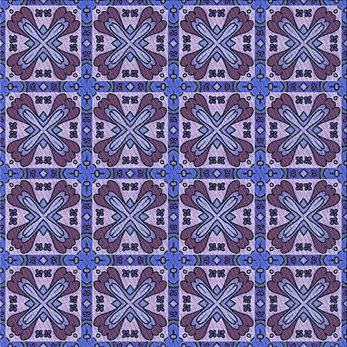 Round Machine Washable Transitional Blue Rug, wshpat3202blu