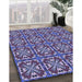 Machine Washable Transitional Blue Rug in a Family Room, wshpat3202blu