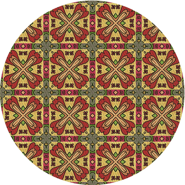 Square Machine Washable Transitional Saffron Red Rug in a Living Room, wshpat3202brn