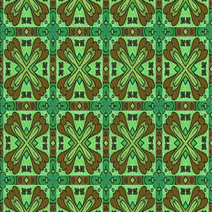 Machine Washable Transitional Green Rug, wshpat3202grn