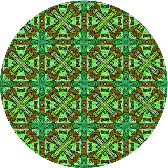 Square Machine Washable Transitional Green Rug in a Living Room, wshpat3202grn