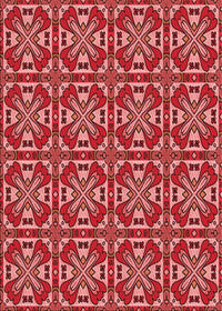 Machine Washable Transitional Red Rug, wshpat3202rd