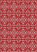 Machine Washable Transitional Red Rug, wshpat3202rd