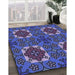 Machine Washable Transitional Light Slate Blue Rug in a Family Room, wshpat3203blu