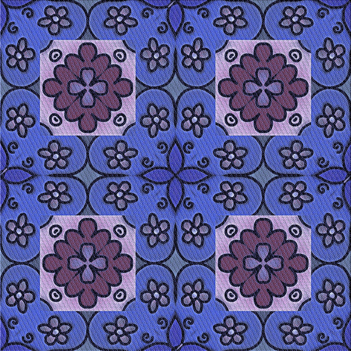 Round Patterned Light Slate Blue Rug, pat3203blu