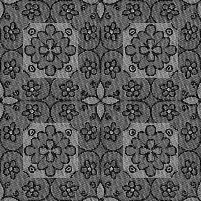 Round Patterned Platinum Gray Rug, pat3203gry