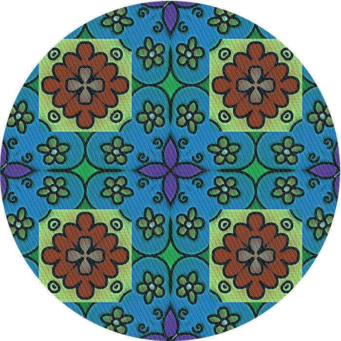 Square Machine Washable Transitional Light Sea Green Rug in a Living Room, wshpat3203lblu