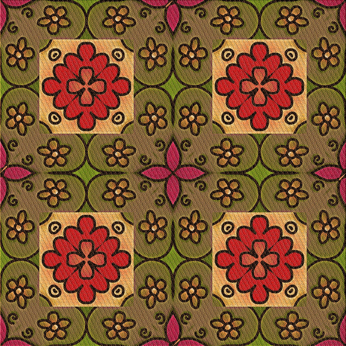 Round Patterned Dark Golden Brown Rug, pat3203org