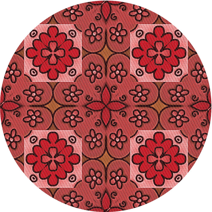 Square Patterned Red Rug, pat3203rd