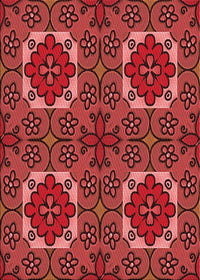 Machine Washable Transitional Red Rug, wshpat3203rd