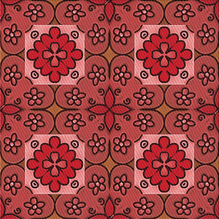 Round Patterned Red Rug, pat3203rd