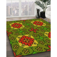 Patterned Pistachio Green Rug, pat3203yw