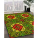 Patterned Pistachio Green Rug in Family Room, pat3203yw