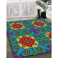 Patterned Mint Green Modern Rug, pat3203