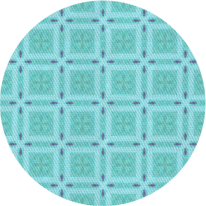 Square Patterned Blue Turquoise Green Rug, pat3204lblu