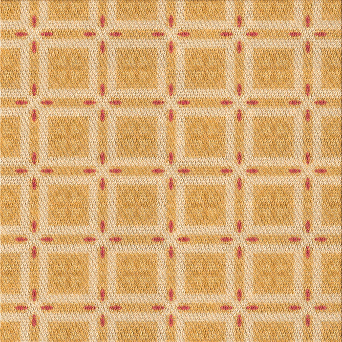 Round Patterned Orange Rug, pat3204org