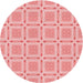 Square Patterned Pastel Pink Rug, pat3204rd