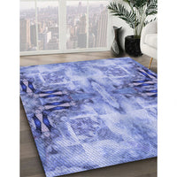 Patterned Jeans Blue Rug, pat3205blu