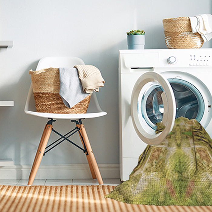 Machine Washable Transitional Golden Brown Yellow Rug in a Washing Machine, wshpat3205brn