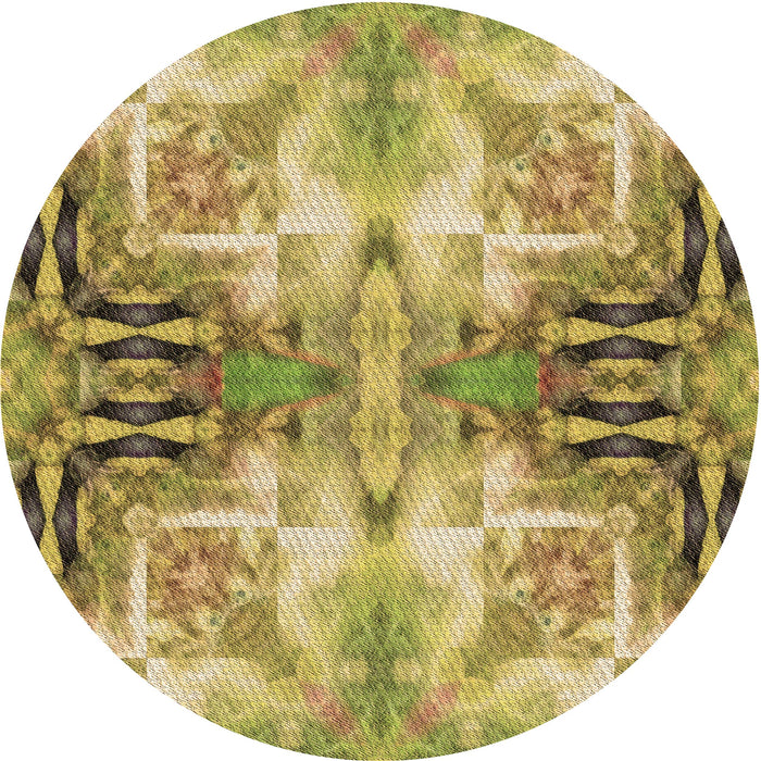 Square Patterned Golden Brown Yellow Rug, pat3205brn