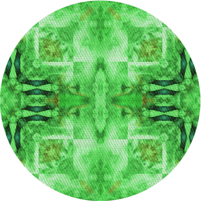 Square Machine Washable Transitional Neon Green Rug in a Living Room, wshpat3205grn