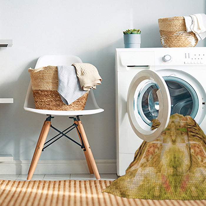 Machine Washable Transitional Orange Rug in a Washing Machine, wshpat3205org