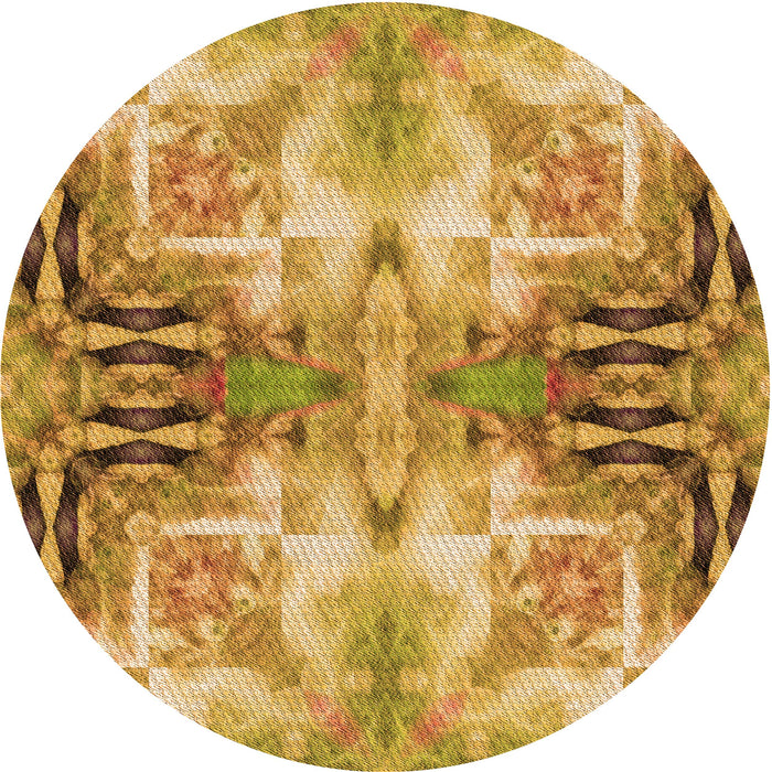 Square Patterned Orange Rug, pat3205org