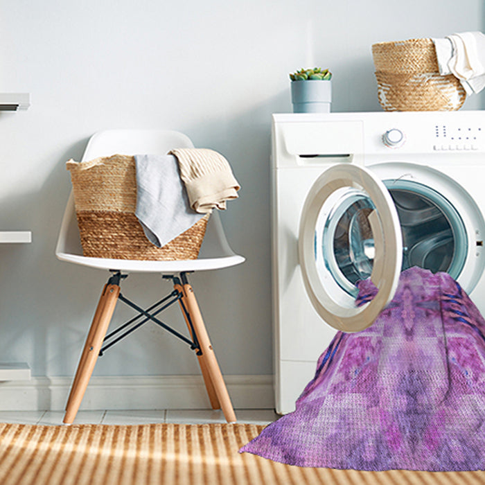 Machine Washable Transitional Violet Purple Rug in a Washing Machine, wshpat3205pur