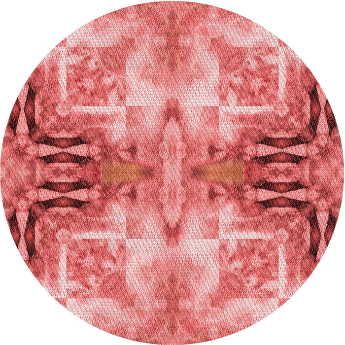 Square Machine Washable Transitional Light Coral Pink Rug in a Living Room, wshpat3205rd