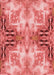 Machine Washable Transitional Light Coral Pink Rug, wshpat3205rd