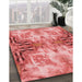 Machine Washable Transitional Light Coral Pink Rug in a Family Room, wshpat3205rd