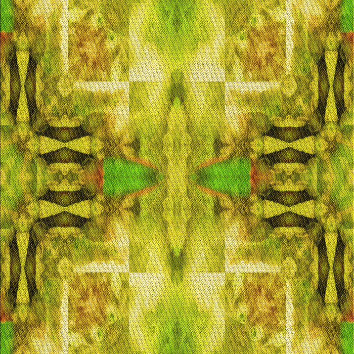 Patterned Dark Yellow Green Rug, pat3205yw