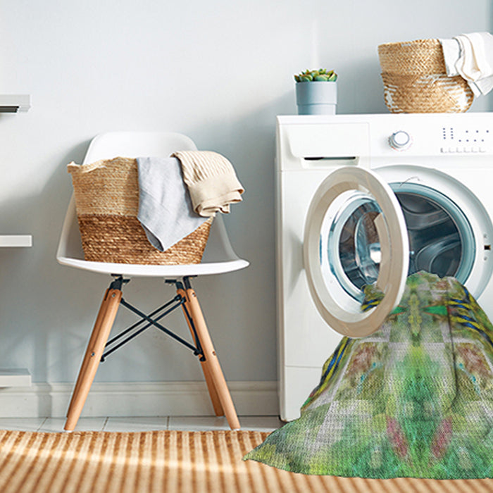 Machine Washable Transitional Green Rug in a Washing Machine, wshpat3205