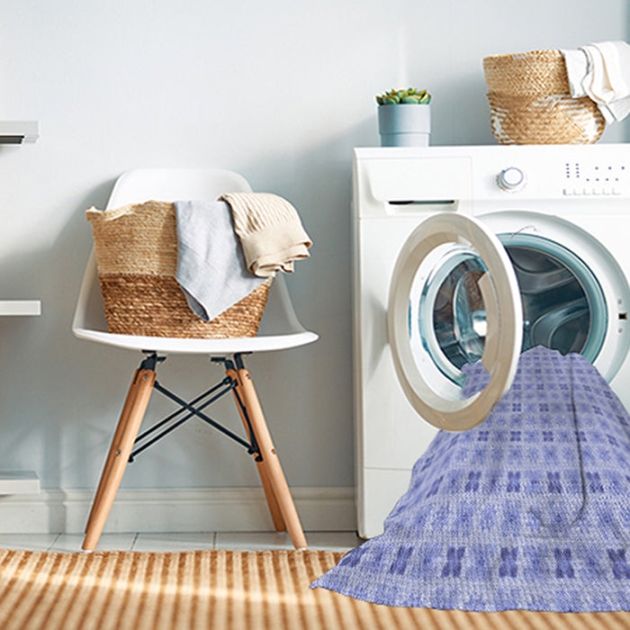 Machine Washable Transitional Sky Blue Rug in a Washing Machine, wshpat3206blu