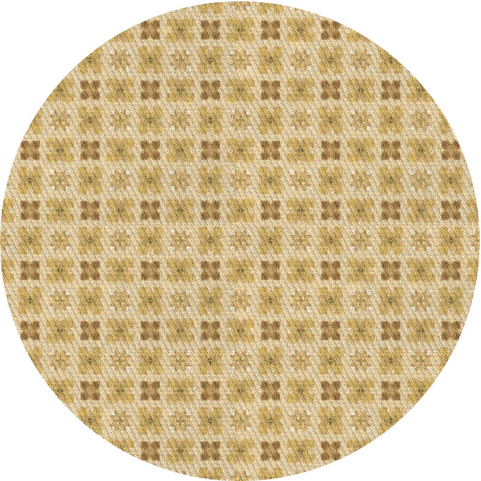 Square Patterned Caramel Brown Rug, pat3206brn