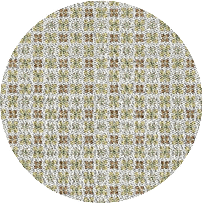 Square Machine Washable Transitional Khaki Green Rug, wshpat3206