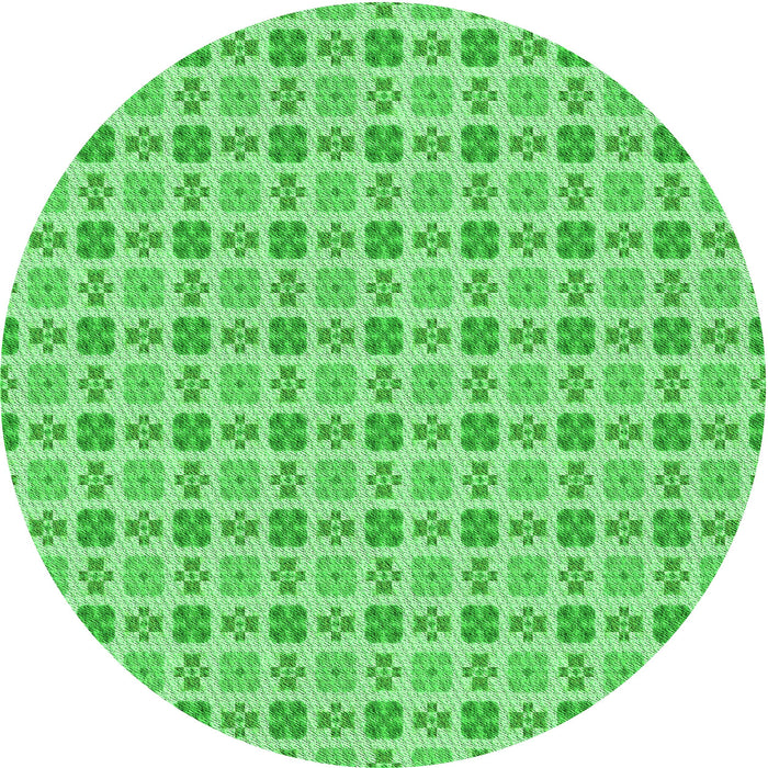 Square Machine Washable Transitional Green Rug in a Living Room, wshpat3207grn