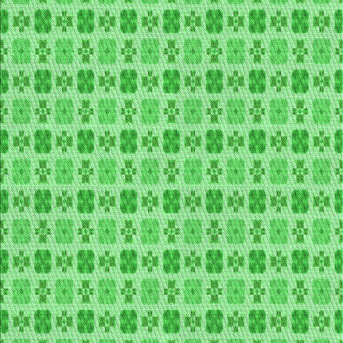 Machine Washable Transitional Green Rug, wshpat3207grn