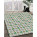 Patterned Gray Abstract Machine Washable Rug in a Family Room, wshpat3207