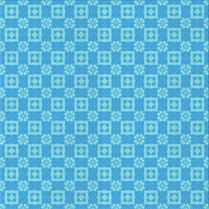 Round Machine Washable Transitional Bright Turquoise Blue Rug, wshpat3208lblu