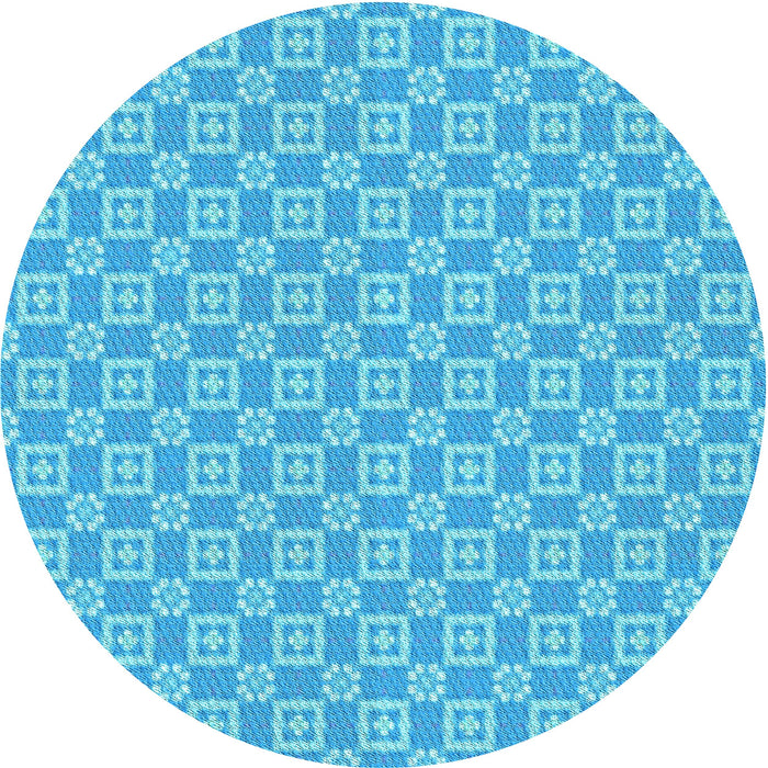 Square Machine Washable Transitional Bright Turquoise Blue Rug in a Living Room, wshpat3208lblu
