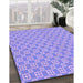 Machine Washable Transitional Light Slate Blue Rug in a Family Room, wshpat3208pur