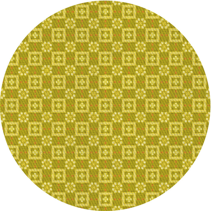 Square Machine Washable Transitional Yellow Rug in a Living Room, wshpat3208yw