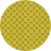 Square Machine Washable Transitional Yellow Rug in a Living Room, wshpat3208yw