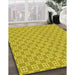 Machine Washable Transitional Yellow Rug in a Family Room, wshpat3208yw