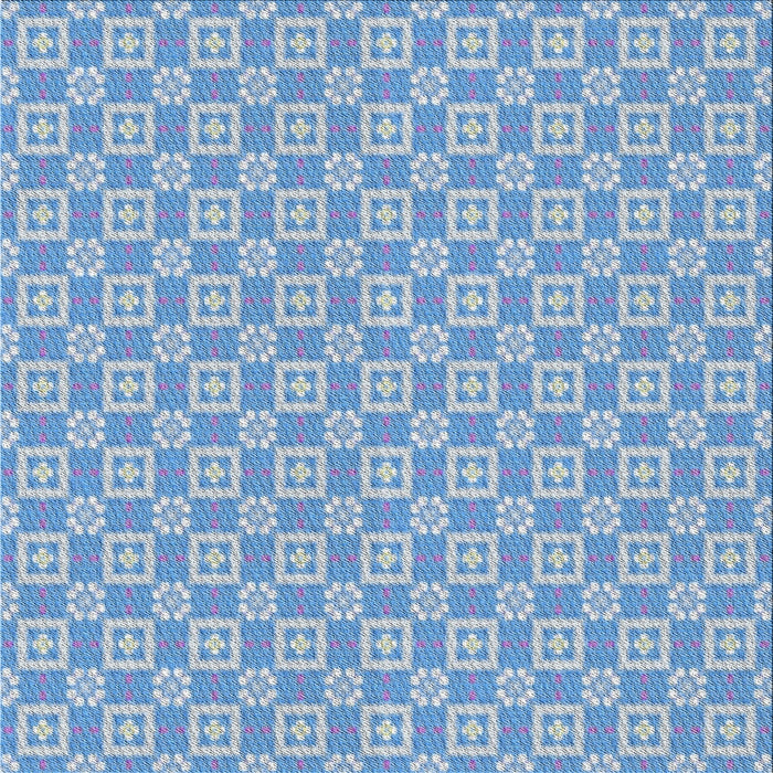 Sideview of Patterned Jeans Blue Abstract Machine Washable Rug, wshpat3208